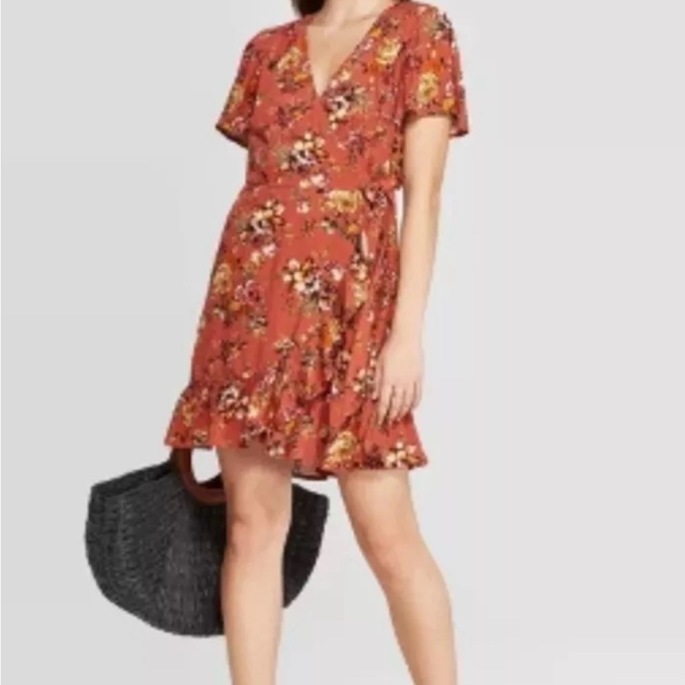 Xhilaration floral wrap dress